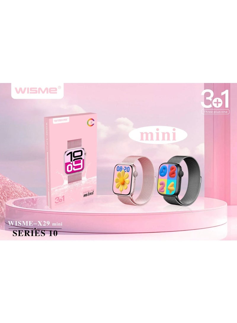 ويزمي ساعة ذكية صغيرة WISME WS-X29 مع سماعات إيربودز هدية بثلاثة أحزمة - Image 3
