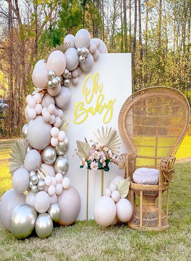 MASTRON Oh Baby Sign for Shower Backdrop - Glitter Felt Party Banner for Boy Girl Shower Decorations, Gender Reveal, 1st Birthday Photography Background - Gold - Image 5