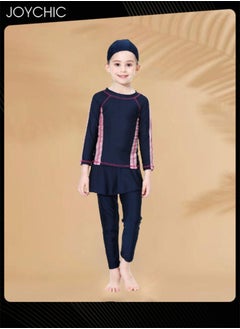 Joychic Girls' Conservative Quick-drying Swimwear for Kids Muslim Long Sleeve Full Cover Summer Sun Protection Beach Wear  - Image 1
