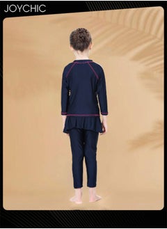 Joychic Girls' Conservative Quick-drying Swimwear for Kids Muslim Long Sleeve Full Cover Summer Sun Protection Beach Wear  - Image 5