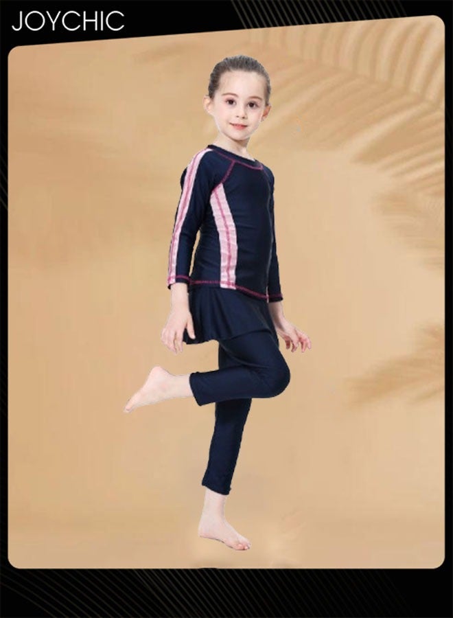 Joychic Girls' Conservative Quick-drying Swimwear for Kids Muslim Long Sleeve Full Cover Summer Sun Protection Beach Wear  - Image 4