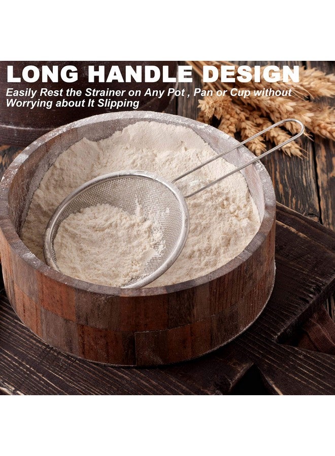 Anaeat Anaeat Fine Mesh Strainers - Premium Stainless Steel Colander Sieve Sifters, with Durable Mesh and Sturdy Handle, Excellent for Sifting Dry ingredients, Flour, Pastas, Rice, Tea (3.15"+5.5"+7.87") - Image 3