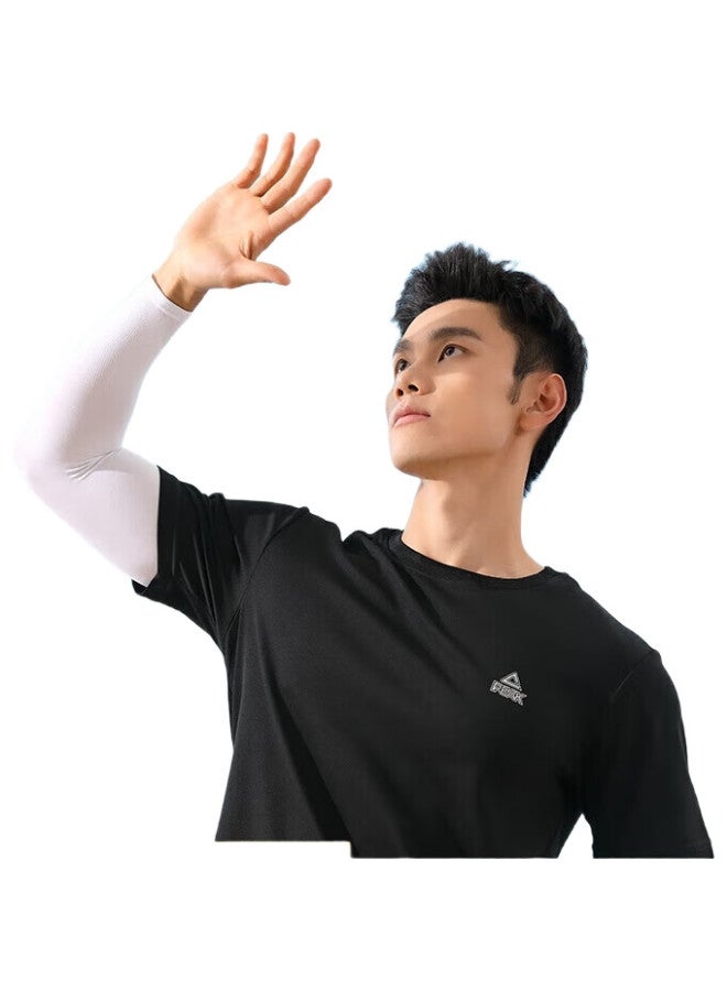 PEAK [Two Pairs] Ice Silk Sun Protection Arm Sleeves For Men And Women Summer Outdoor Cycling Arm Sleeves Black + White - Image 1