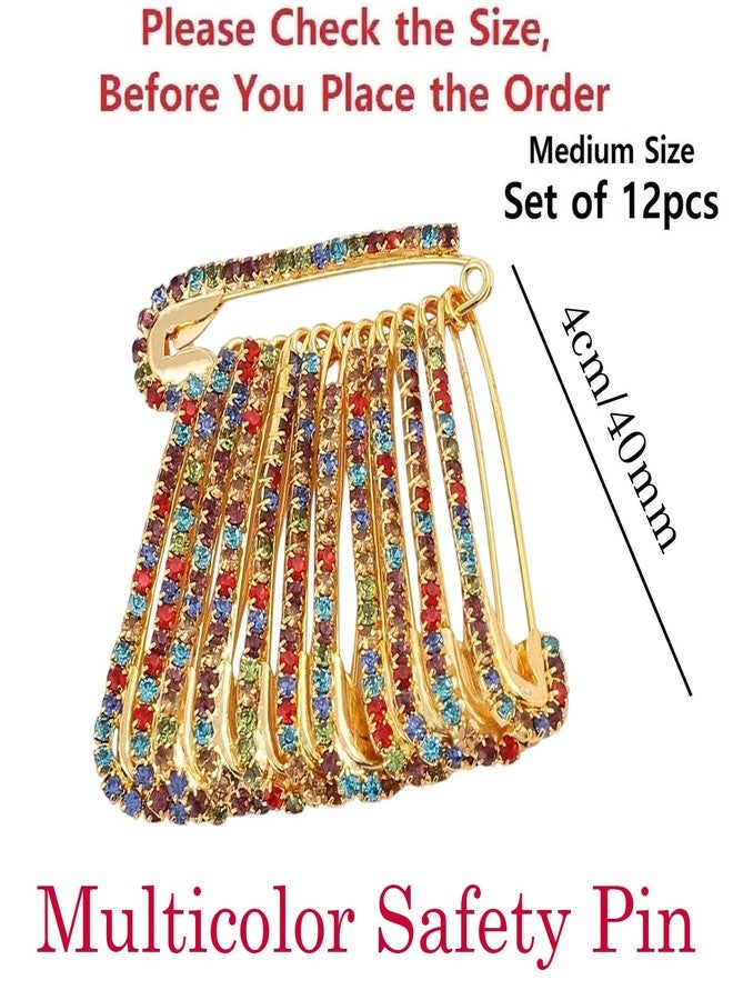 THANUS CRAFT THANU'S CRAFT Multicolor Metal Safety Saree pins for saree pallu Waist Sari Pleats sewing Dresses Clothes Girls women - Image 3