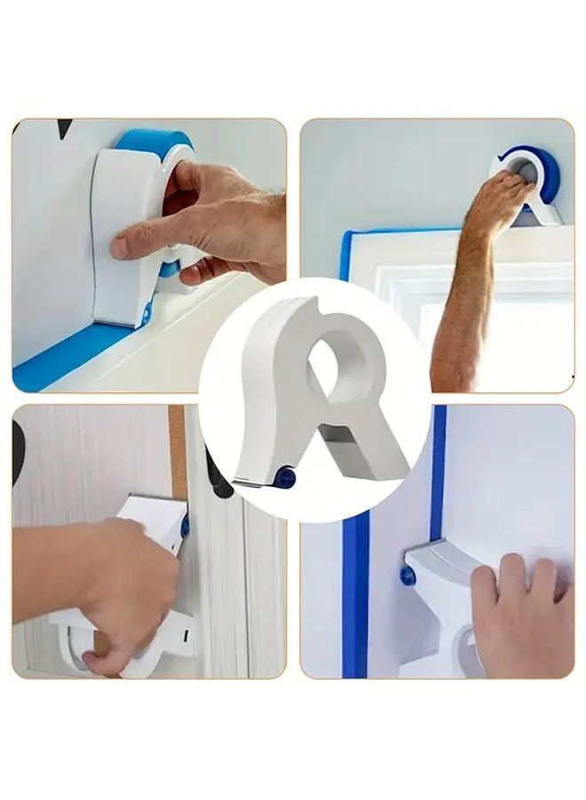 1pc Tape Dispenser With 1pc Blue Decal Durable ABS Material Painters Masking Tape Roll Holder For Home And Industrial Use - Image 5