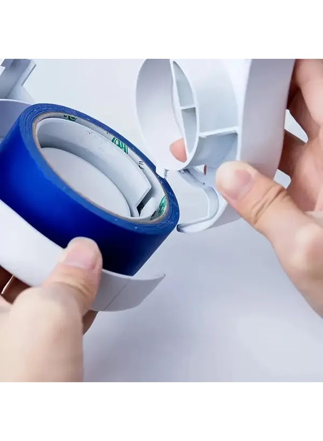 1pc Tape Dispenser With 1pc Blue Decal Durable ABS Material Painters Masking Tape Roll Holder For Home And Industrial Use - Image 3