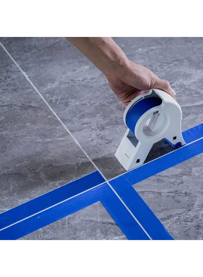 1pc Tape Dispenser With 1pc Blue Decal Durable ABS Material Painters Masking Tape Roll Holder For Home And Industrial Use - Image 1