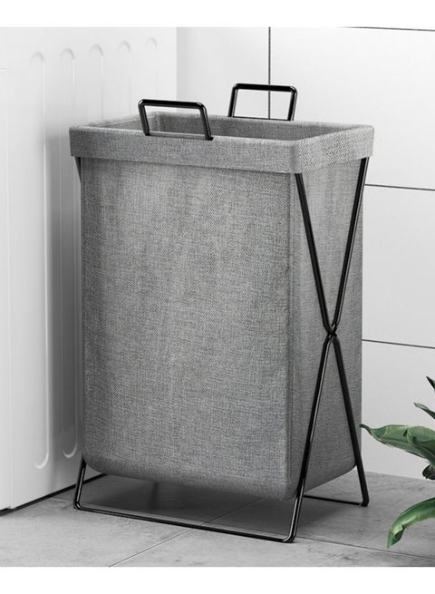 Foldable Laundry Basket, 50L Collapsible Waterproof Laundry Basket  with Stainless Steel Frame, Laundry Hamper Bag Washing Bin Clothes Bag Organizer Storage Basket Hamper for Clothes Toys