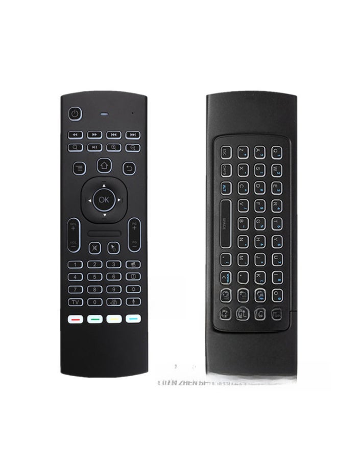 MX3 Air Flying Mouse MX3 Voice Backlit Version Android Smart Wireless Flying Mouse Remote Controller 2.4g I8 Keyboard-Color:MX3-L (with Backlight) English US