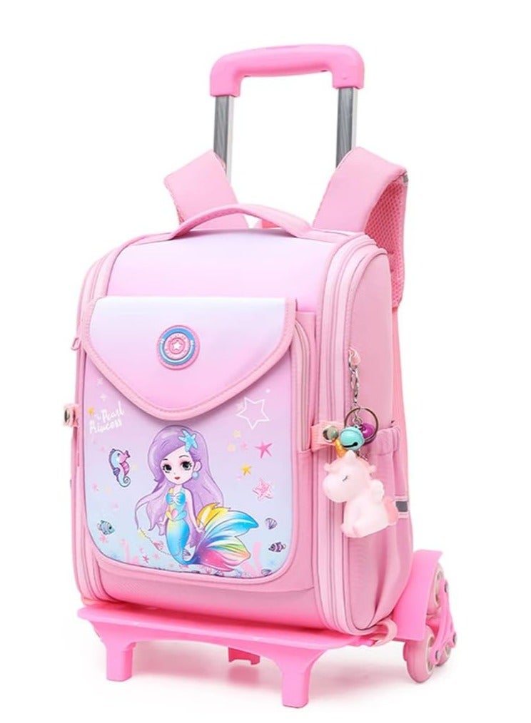 Children Trolley School Bags Large Capacity Kids' Bookbag Students Rolling Backpack Travel Wheeled Kids' Luggage Bag for Elementary Girls Schoolbag - Image 1