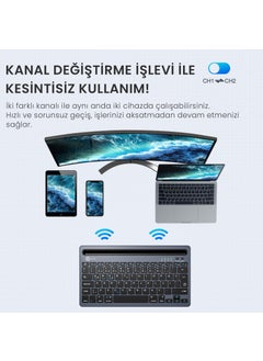 BK100 Wireless Bluetooth Multi-Device Compatible Rechargeable Turkish Q Keyboard Gray - pzsku/ZBC5466A8446FE1B63DF1Z/45/_/1739962241/920ccf6d-8766-4e5b-880a-88e132bbf075