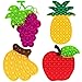 DEARIDAP 4 PCS Fruit Fidget Push Silicone Push Bubble Fidget Sensory Anxiety Relief Squeeze Objects for Adults Classroom Party Favor Apple Banana Grape Pineapple - Image 2