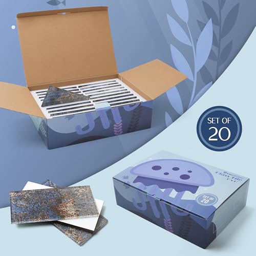 Blujellyfish Glass Subway Tile 3x6 Inch Antique Blue Tiles for Kitchen Backsplash Bathroom Accent Wall Glass Mosaic Tile (Pack of 20) - Image 3
