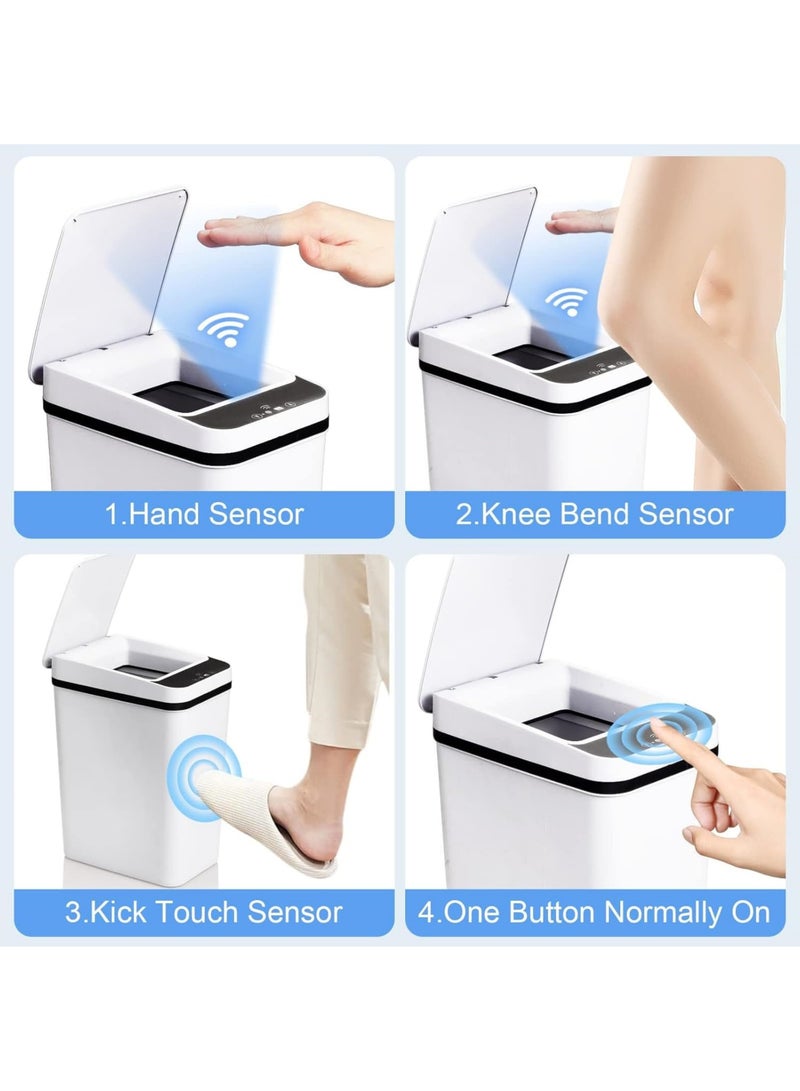 Rock Pow Smart Waste Bin Inductive Trash Can Touchless Bathroom Trash Can with Lid Motion Sensor Waterproof Garbage Bin 12L Narrow Small Automatic Trash Can for Kitchen Bedroom Office Toilet - Image 2