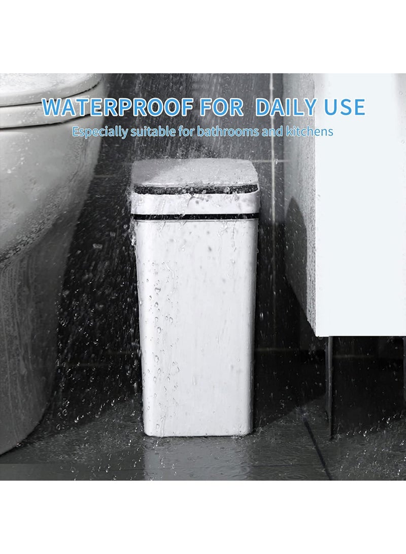 Rock Pow Smart Waste Bin Inductive Trash Can Touchless Bathroom Trash Can with Lid Motion Sensor Waterproof Garbage Bin 12L Narrow Small Automatic Trash Can for Kitchen Bedroom Office Toilet - Image 4