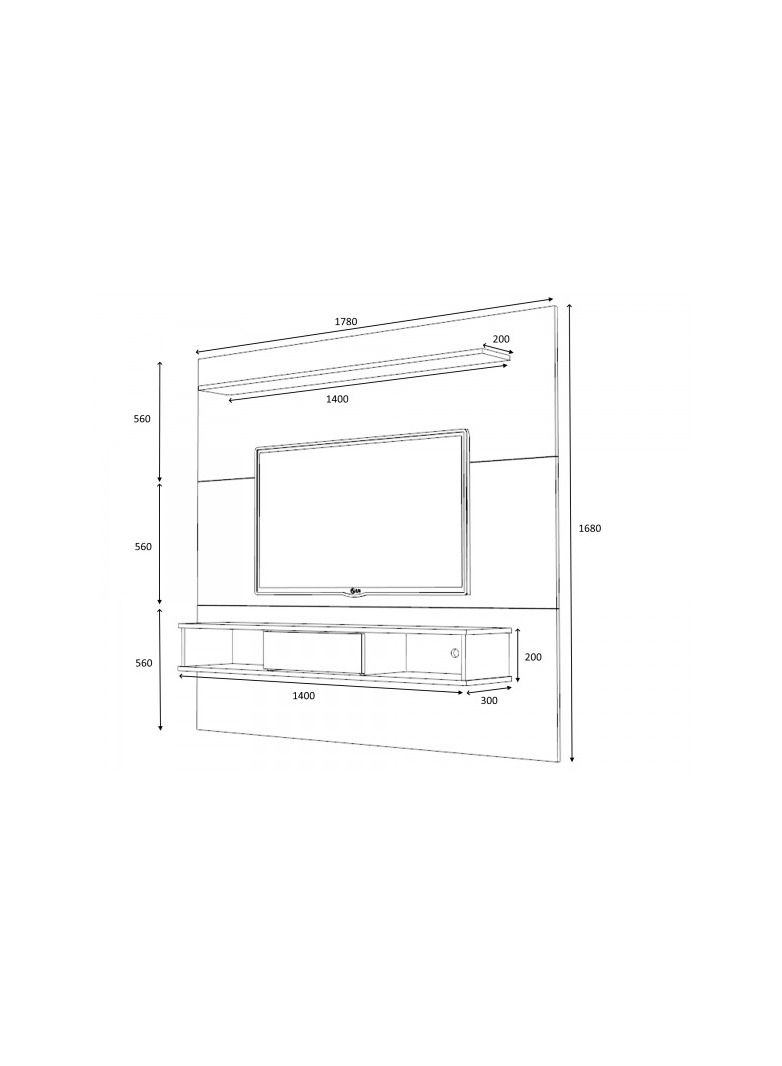sahaba طاولة تلفزيون سلينا موديل ابيض - Image 2