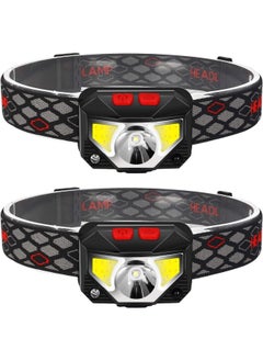 SKY-TOUCH 2-Pack Rechargeable Headlamp Flashlight, 800 Lumens Motion Sensor Head Lamp, Ipx4 Waterproof, Bright White Cree Led & Red Light, Perfect For Running, Camping, Hiking & More  - Image 1