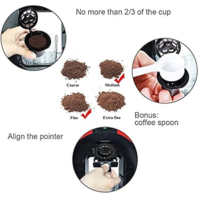 كاست ويف كبسولات قابلة لإعادة التعبئة لآلات نسبرسو، 3 قطع قابلة لإعادة الاستخدام، أكواب قهوة قابلة لإعادة التعبئة، فلتر قهوة لآلات نسبرسو للاستخدام المنزلي والمطبخ والمكتب والاستخدام الخارجي مع ملعقة قهوة وفرشاة باللون الأسود - Image 3