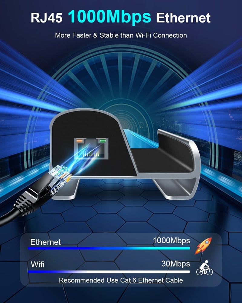 Verilux® Multipurpose Gaming Steam Deck Steam Dock Station 6 in 1 Steam Dock USB Hub with HDMI 2.0 4K@30Hz, Gigabit Ethernet, USB Port for Charging, Data Transfer - Image 5