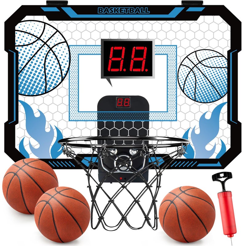 VROGTIK Indoor Basketball Hoop for Kids with Scoreboard Over the Door Basketball Hoop with 3 Balls Basketball Toys Gifts for 5 6 7 8 9 10 11 Years Old Boys Girls Mini Hoop for Bedroom and BirthdayChristmas - Image 2
