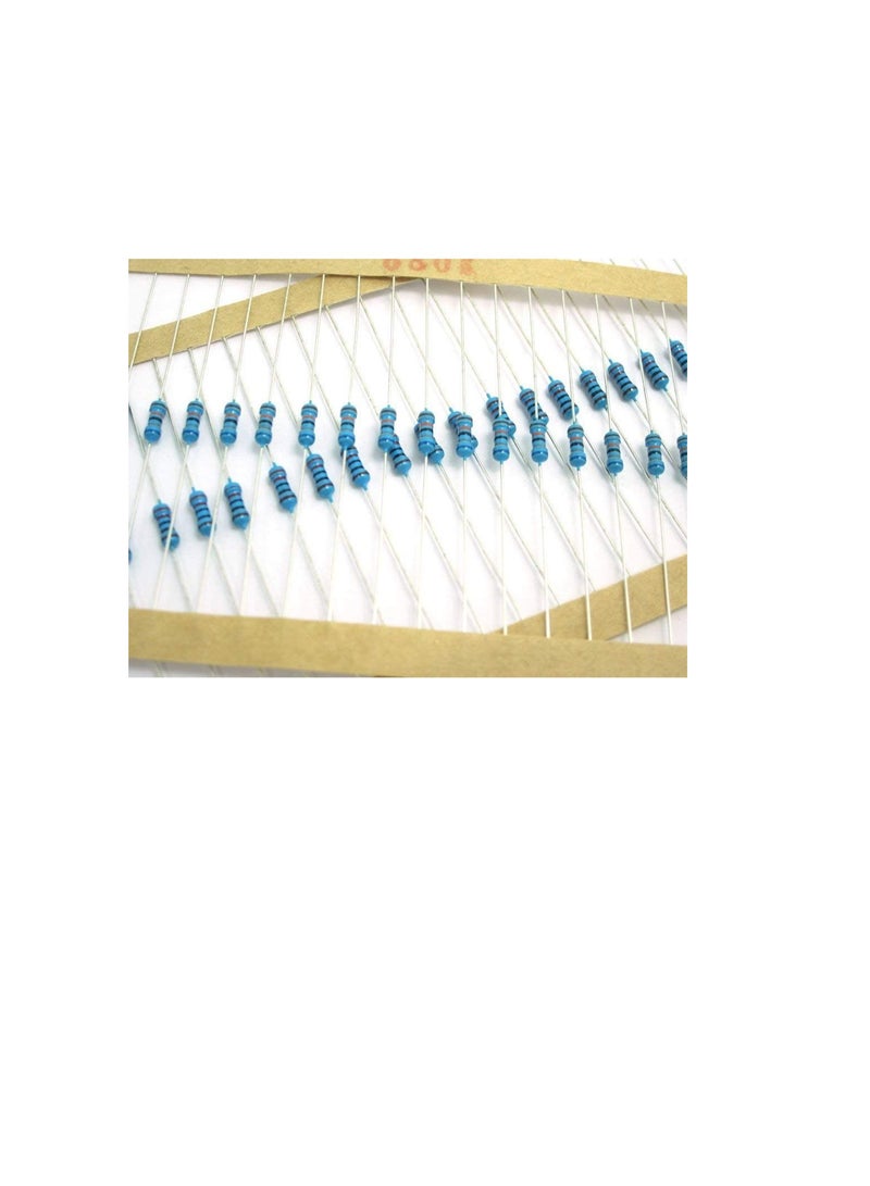 1/4W Metal Film Resistor, 5 Colour Ring Band 1% Ω Ohms Tolerance, For Electrical DIY Pack of 50 (1/4W 510Ω (510ohms))  - Image 1