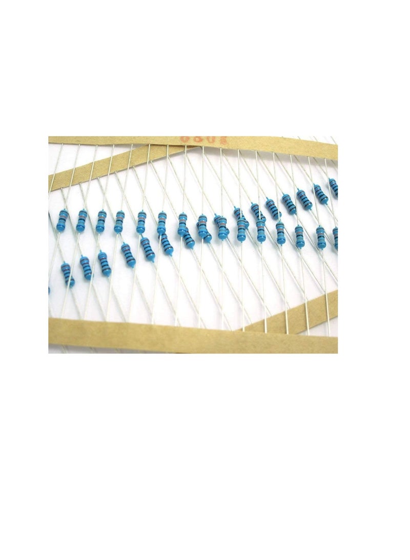 1/4W Metal Film Resistor, 5 Colour Ring Band 1% Ω Ohms Tolerance, For Electrical DIY Pack of 50 (1/4W 510Ω (510ohms))  - Image 3