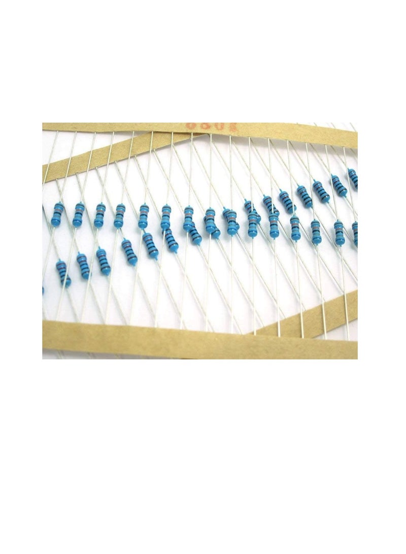1/4W Metal Film Resistor, 5 Colour Ring Band 1% Ω Ohms Tolerance, For Electrical DIY Pack of 50 (1/4W 510Ω (510ohms))  - Image 2