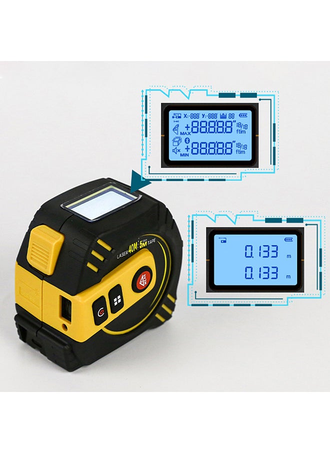 Generic 2 in 1 Digital Tape Measure with 130ft/40m Laser Distance Meter and 16ft/5m Retractable AutoLock Measuring Tape  - Image 5