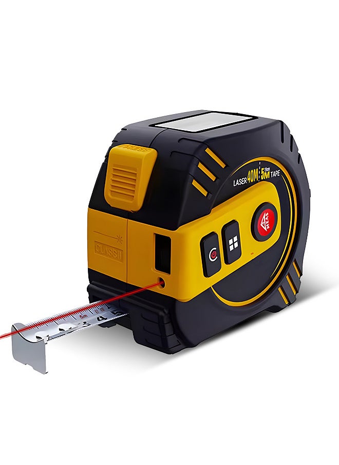 Generic 2 in 1 Digital Tape Measure with 130ft/40m Laser Distance Meter and 16ft/5m Retractable AutoLock Measuring Tape  - Image 1