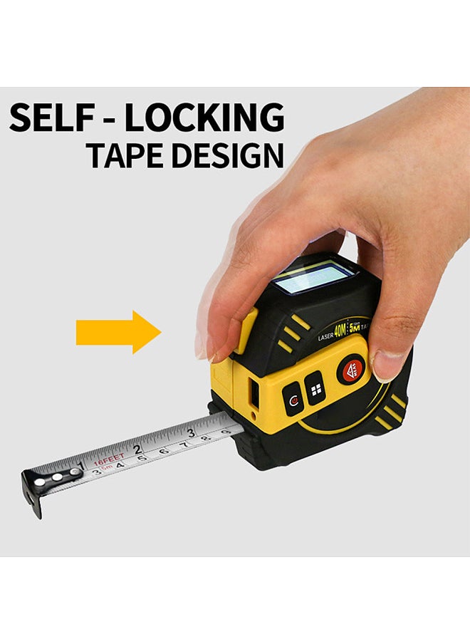 Generic - 2 in 1 Digital Tape Measure with 130ft/40m Laser Distance Meter and 16ft/5m Retractable AutoLock Measuring Tape - Image 1
