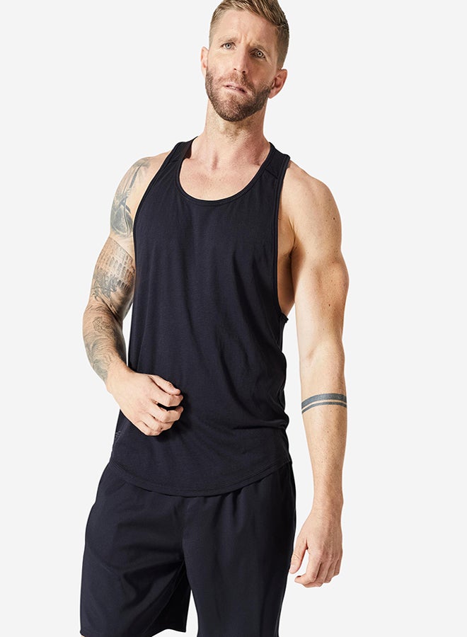 DECATHLON Men's Muscle Back Bodybuilding Stringer Tank Top - Smoky - Image 1