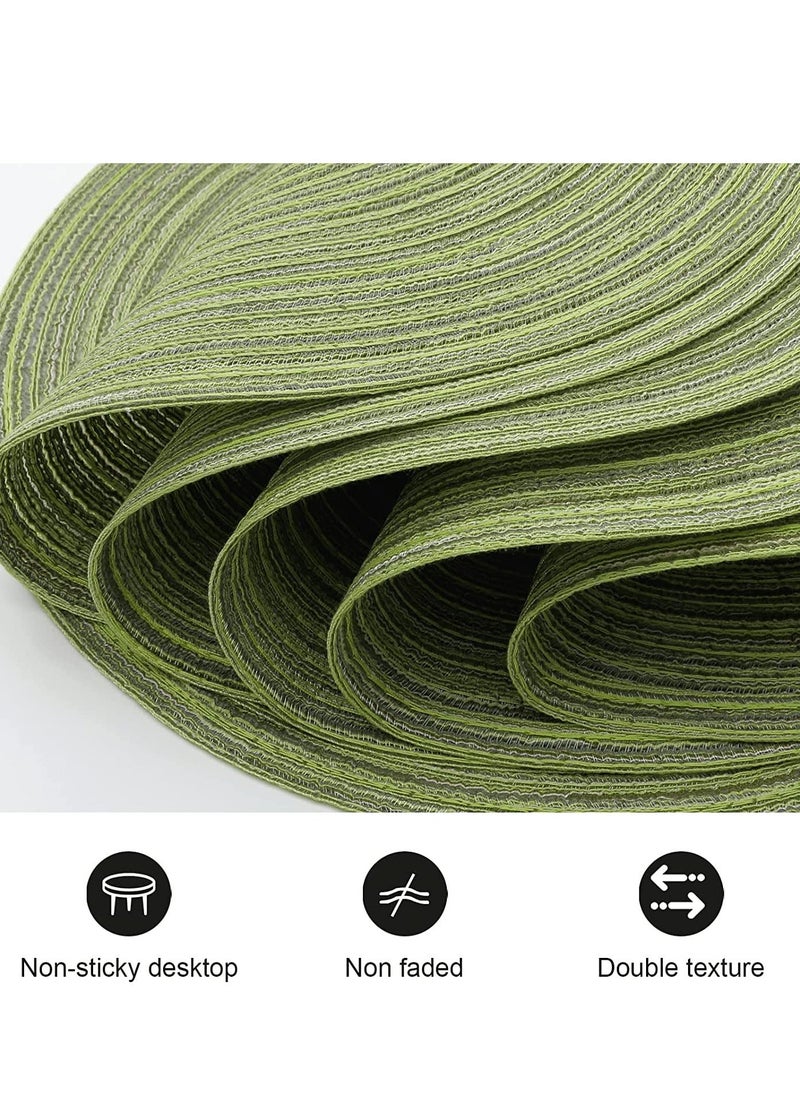 Y&D - Woven Placemats Round Set of 6, 36cm/14inch Large Handmade Placemats, Heat Insulation non slip Braided Cotton Dinner Table Mats, for Kitchen Dining Plate Mat Party - Image 1