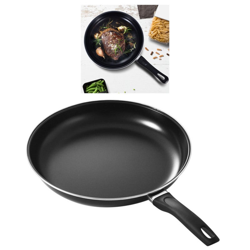 Round Frying Pan 30cm Nonstick Coating - Uniform Heating Portable Handle for Home Cooking Gas Stove Induction Cooker - Image 3