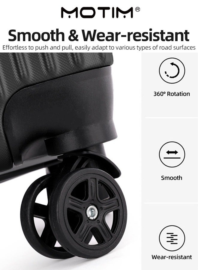 موتيم أزياء الأمتعة اللامعة خفيفة الوزن تحمل على حقيبة السفر المتينة عربة السفر المسجلة بألوان صلبة بسيطة زاهية مصنوعة من مادة ABS PC المتينة في أفضل مرونة - Image 3