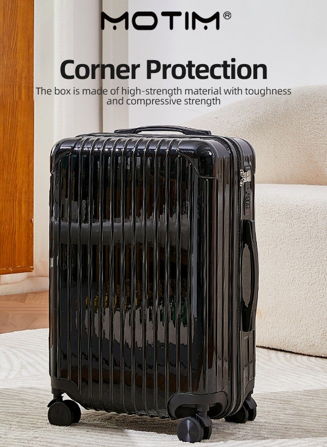 موتيم أزياء الأمتعة اللامعة خفيفة الوزن تحمل على حقيبة السفر المتينة عربة السفر المسجلة بألوان صلبة بسيطة زاهية مصنوعة من مادة ABS PC المتينة في أفضل مرونة - Image 4