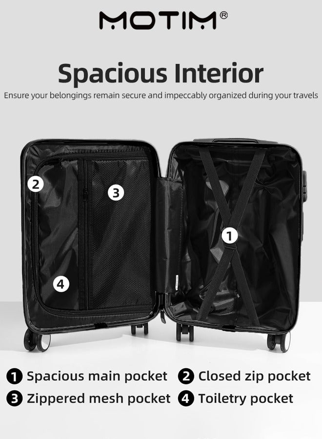 موتيم أزياء الأمتعة اللامعة خفيفة الوزن تحمل على حقيبة السفر المتينة عربة السفر المسجلة بألوان صلبة بسيطة زاهية مصنوعة من مادة ABS PC المتينة في أفضل مرونة - Image 5