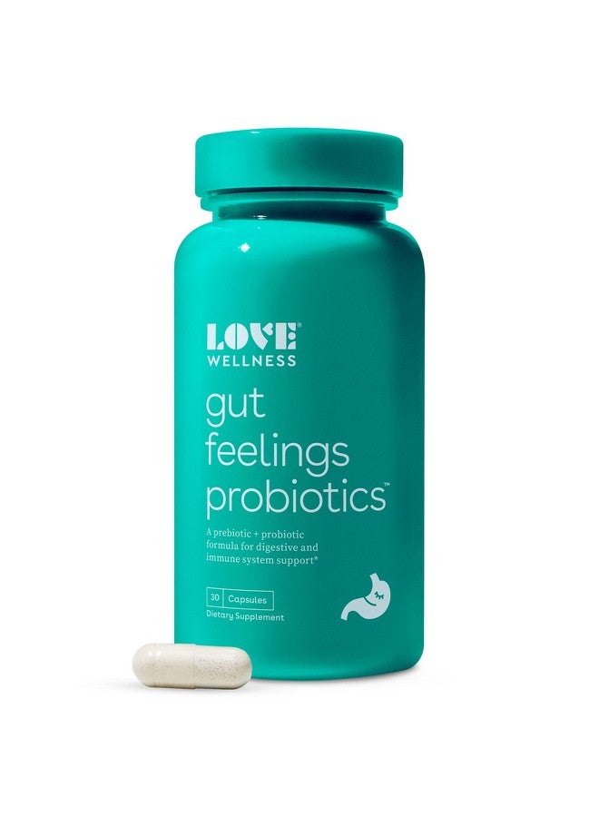 Love Wellness Gut Feelings Probiotic Digestive Enzyme Supplement 30 Capsules Helps Support Gut Healthy Digestion & Strong Immune System Safe & Effective Prebiotic Probiotic And Postbiotic - Image 1