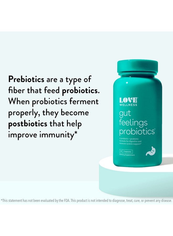 Love Wellness Gut Feelings Probiotic Digestive Enzyme Supplement 30 Capsules Helps Support Gut Healthy Digestion & Strong Immune System Safe & Effective Prebiotic Probiotic And Postbiotic - Image 5