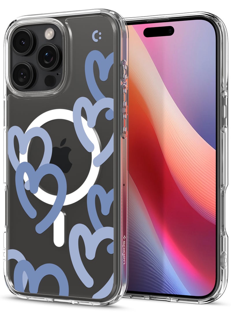 Spigen Ultra Hybrid MagFit for iPhone 16 Pro Max Case Cover with MagSafe (2024) - Hearts Denim