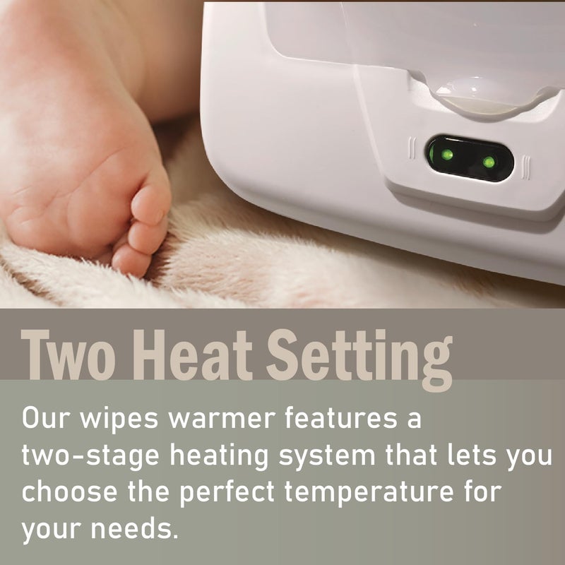 GO GO PURE GOGO Pure Baby Wet Wipe Warmer and Wet Wipe Dispenser, Advanced Features - 4 Bright Auto Off LED Ample Lights for Nighttime Changes, Dual Heat for Baby's Comfort, Improved Design and Only at Amazon - Image 3