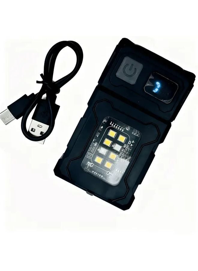 Black Rechargeable RGB EDC Flashlight 1500 Lumens Magnetic Keychain For Camping - Image 1