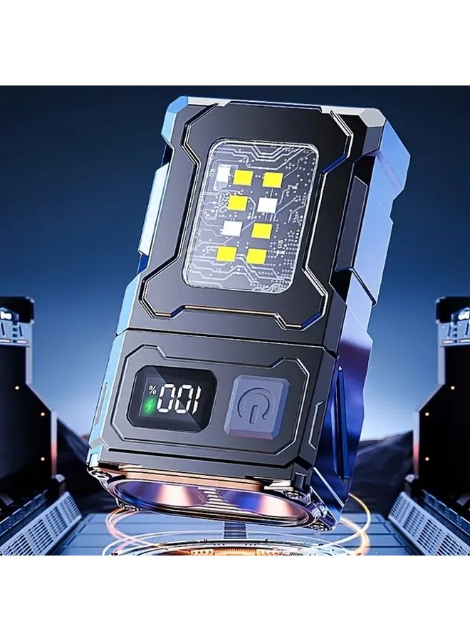 Black Rechargeable RGB EDC Flashlight 1500 Lumens Magnetic Keychain For Camping - Image 3