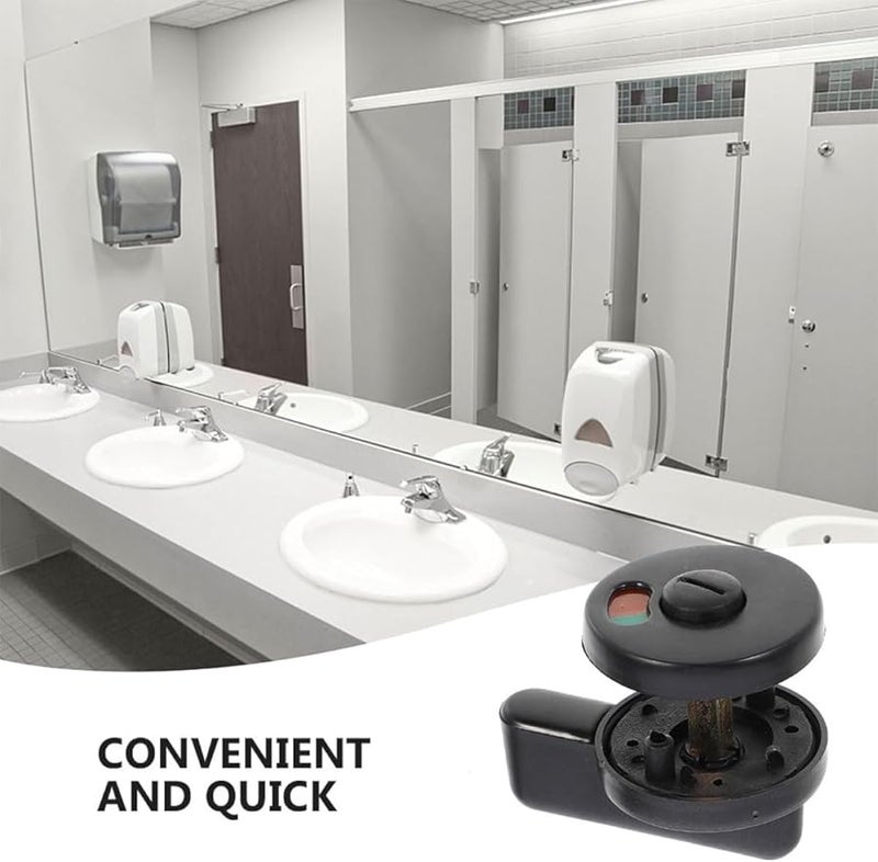 3 قطع أقفال أبواب الحمام من الفولاذ المقاوم للصدأ مع مؤشر شاغر/مشغول للمراحيض العامة - Image 4