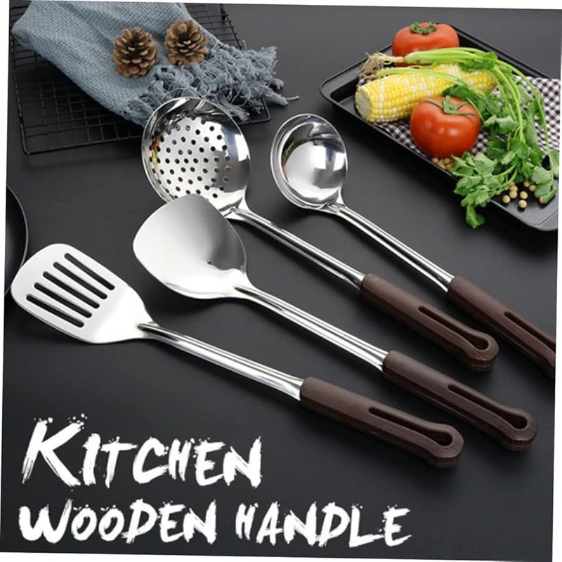 Unomor 304 Stainless Steel Long Handled Spoon Colander Strainer Non Stick Kitchen Gadget - Image 4