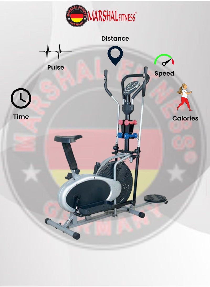 Marshal Fitness - 4 In 1 Multifunction Elliptical Cross Trainer Orbitrac For Home Use Exercise Bike BX-32GT - Image 1