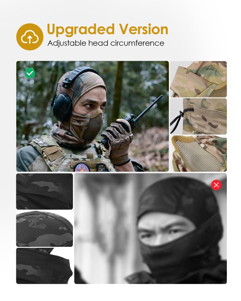 OneTigris قناع بالاكلافا من وان تيغريس، قناع نينجا تكتيكي مع حماية كاملة للوجه في الهواء الطلق - Image 4