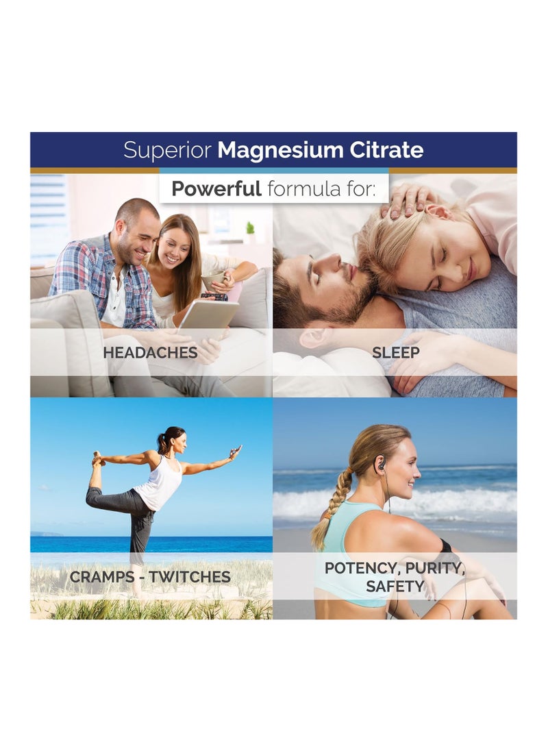 Superior Labs - Superior Labs Magnesium Citrate - 100% NonGMO Safe from Additives, Stearates- Powerful Dose for Sleep, Cramps, Twitches - 1,250mg Citrate, 120 Vegetable Caps - Image 1