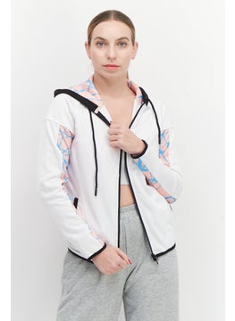 Spider-Man Women Allover Print Long Sleeve Hoodie, White  - Image 1