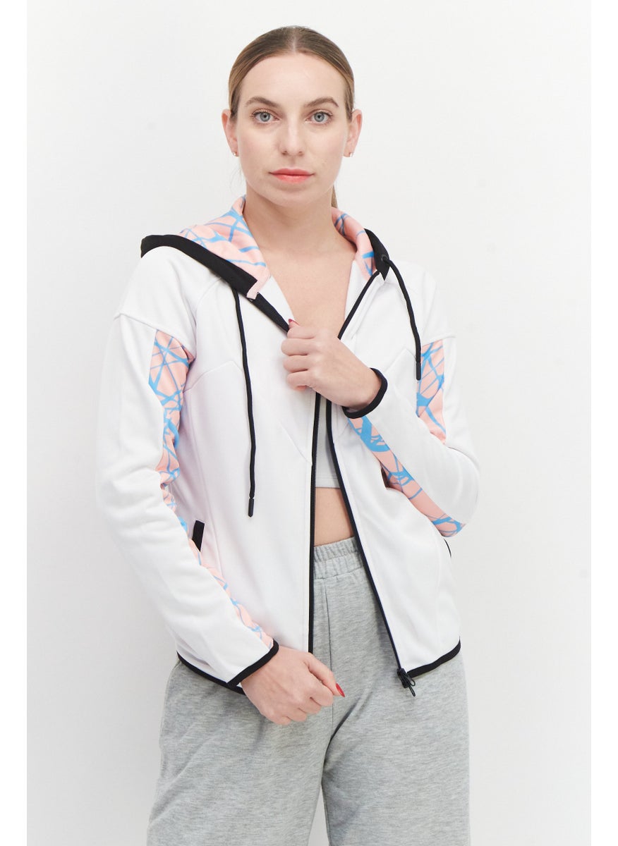Spider-Man Women Allover Print Long Sleeve Hoodie, White  - Image 1