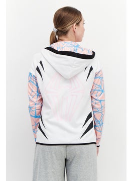 Spider-Man Women Allover Print Long Sleeve Hoodie, White  - Image 2
